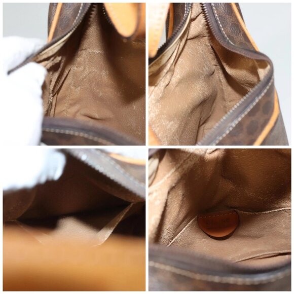 CELINE Macadam Canvas Shoulder Bag PVC Leather Brown Gold Auth 121564 - Picture 16 of 16